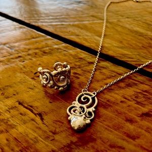Sterling Silver Ring and Necklace set. Hand designed in Portland, Maine.